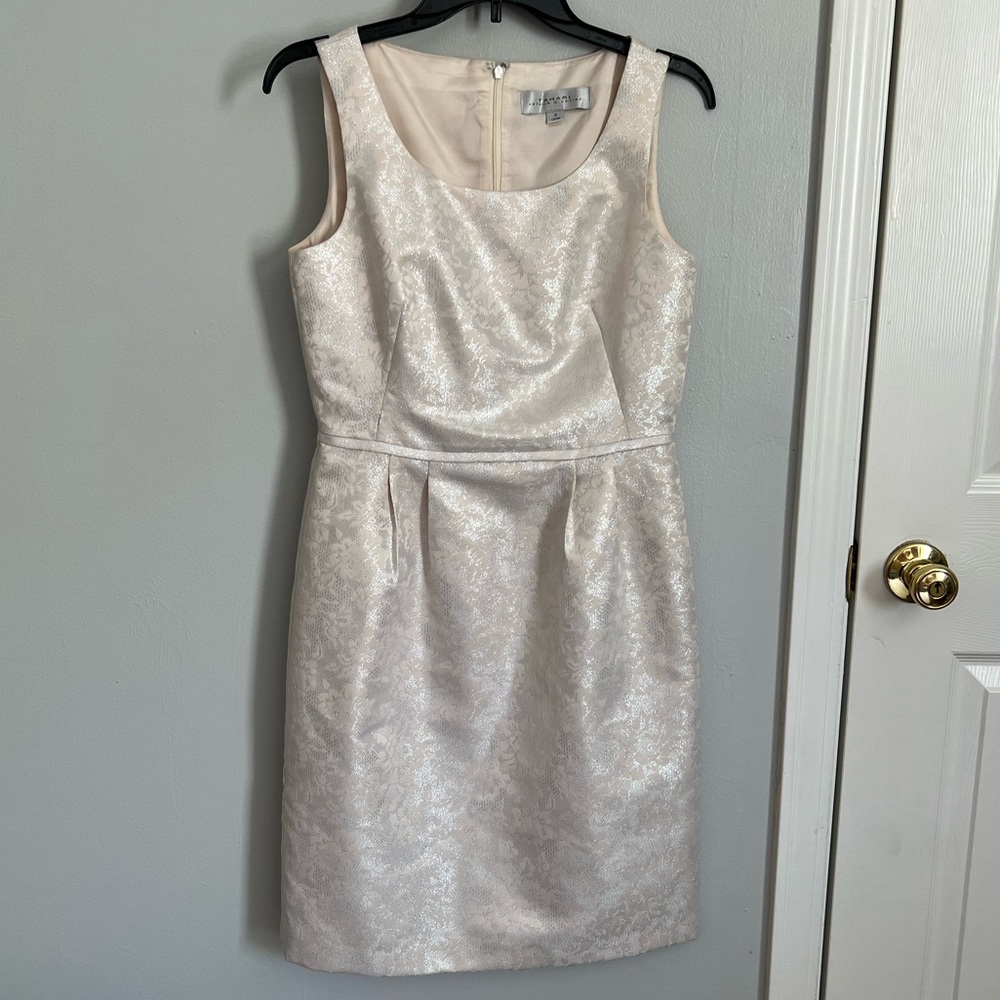 Tahari Ivory shimmer dress